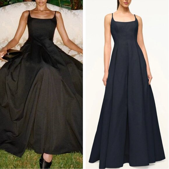 NWT STAUD Joy Maxi Dress Gown Sz12 Navy Blue Cocktail Formal Party Event - Picture 1 of 10